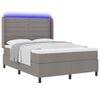 vidaXL LED Boxspringbett mit Matratze Taupe 140 x 190 cm Stoff