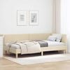 vidaXL Eckbettgestell Creme 90 cm x 190 cm Stoff und Sperrholz