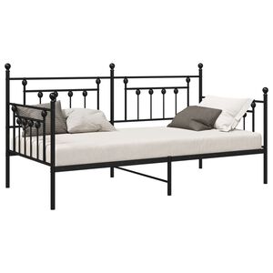 vidaXL Tagesbettrahmen Schwarz 107 x 203 cm Stahl