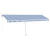 vidaXL Standmarkise Automatisch 600x350 cm Blau/Wei&szlig;