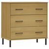 vidaXL Sideboard OSLO mit 3 Schubladen Braun 77x40x79,5 cm Massivholz