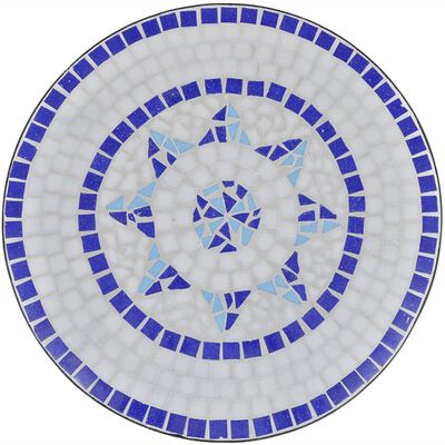 vidaXL Bistrotisch Blau und Weiß 60 cm Mosaik