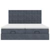 vidaXL Ottoman-Bett mit Matratzen & LEDs Dunkelgrau 200x200 cm Samt