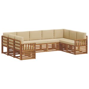 vidaXL Ecksofa Set mit Kissen 9 pcs Natur und Beige