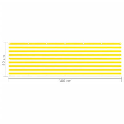vidaXL Balkon-Sichtschutz Gelb und Weiß 90x300 cm HDPE