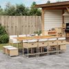 vidaXL 13-tlg. Garten-Essgruppe mit Kissen Beige Poly Rattan