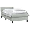 vidaXL Boxspringbett mit Matratze Hellgrau 80x220 cm Samt