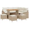 vidaXL Gartensofa-set 9 stk. 8-Sitzanzahl Beige Poly Rattan
