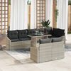vidaXL Garten-Sofa-Set mit Kissen 9 pcs Hellgrau und Dunkelgrau