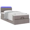 vidaXL Ottoman-Bett mit Matratze & LEDs Taupe 100x200 cm Stoff