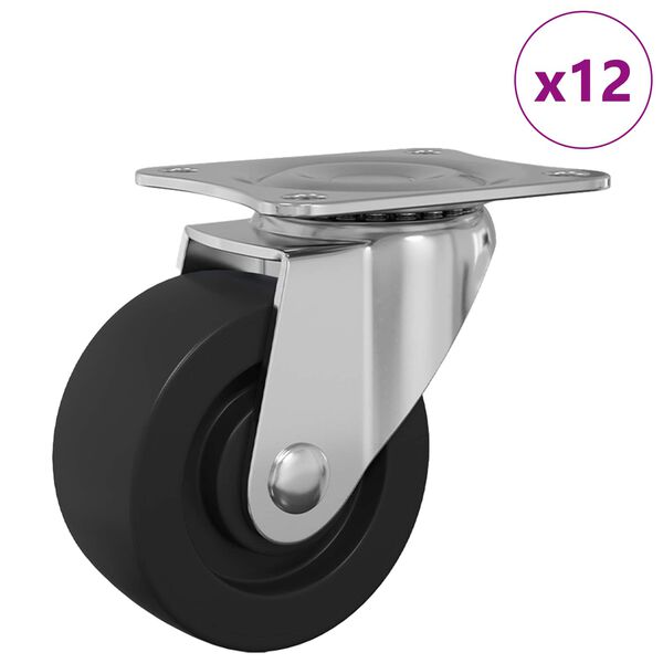 vidaXL Drehrolle 12 pcs Silber 60 x 60 x 50 mm Eisen und Nylon