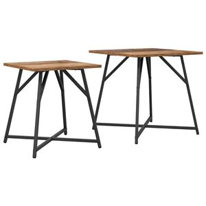 vidaXL Beistelltisch-Set 2 stk. Altholz und Schwarz 50 x 50 x 50 cm