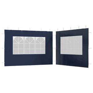 vidaXL Partyzelt-Seitenw&auml;nde 2 St&uuml;ck mit Fenster PE Blau