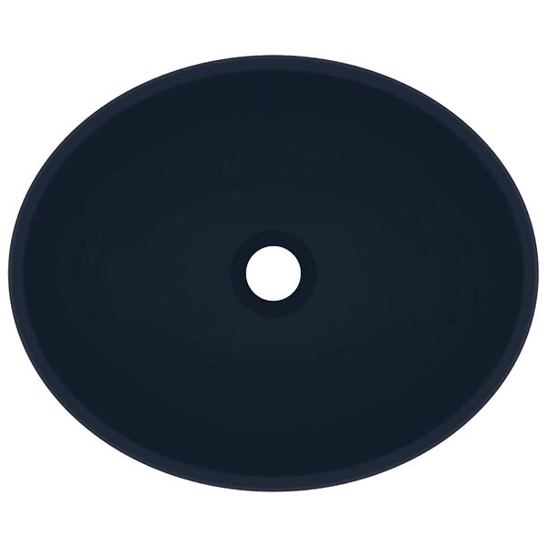 vidaXL Luxuri&ouml;ses Ovales Waschbecken Matt Dunkelblau 40x33 cm Keramik