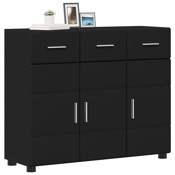 vidaXL Sideboard mit Regal Schwarz 88,5 x 30,5 x 73 cm Holzwerkstoff