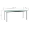 vidaXL Gartentisch Hellgrau 190x90x74 cm Aluminium und Glas