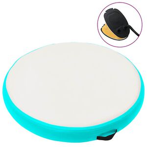 vidaXL Aufblasbares Gymnastik-Kissen mit Pumpe 100x100x10 cm PVC Gr&uuml;n