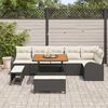 vidaXL Garten-Sofa-Set mit Kissen mit Speicher 9 pcs Schwarz und Creme