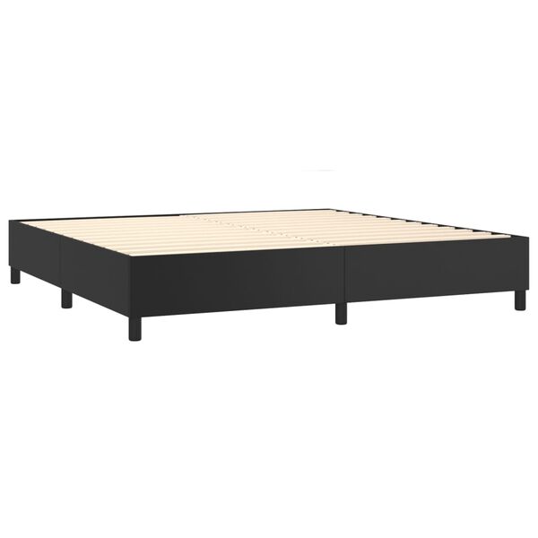 vidaXL Boxspringbett mit Matratze Schwarz 200x200 cm Kunstleder