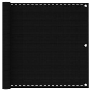 vidaXL Balkon-Sichtschutz Schwarz 90x600 cm HDPE