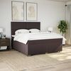 vidaXL Boxspringbett mit Matratze Dunkelbraun 180x200 cm Stoff