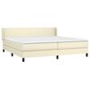 vidaXL Boxspringbett mit Matratze Creme 200x200 cm Kunstleder
