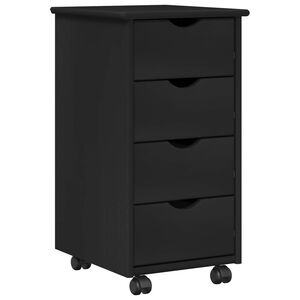 vidaXL Rollschrank 34 x 39 x 65,5 cm Massivholz Kiefer Schwarz