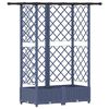 vidaXL Hochbeet mit Rankgitter und Dach Grau 124 x 40 x 123 cm PP