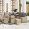 vidaXL Garten-Sofa-Set mit Kissen mit Kissen 8 pcs Beige und Hellgrau