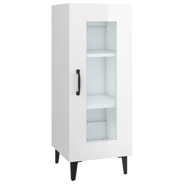 vidaXL Sideboard Hochglanz-Wei&szlig; 34,5x34x90 cm Holzwerkstoff