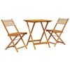 vidaXL 3-tlg. Bistro-Set Beige Polypropylen und Massivholz