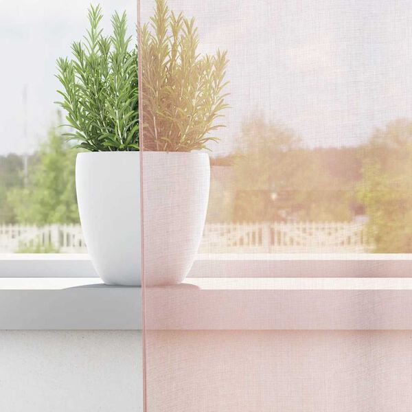 vidaXL Voile Vorh&auml;nge mit Schlaufen 2 Stk. Hellrosa 140x245 cm