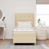 vidaXL Boxspringbett mit Matratze Creme 140 x 200 cm Stoff