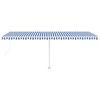 vidaXL Automatische Markise mit LED & Windsensor 600x300 Blau und Wei&szlig;