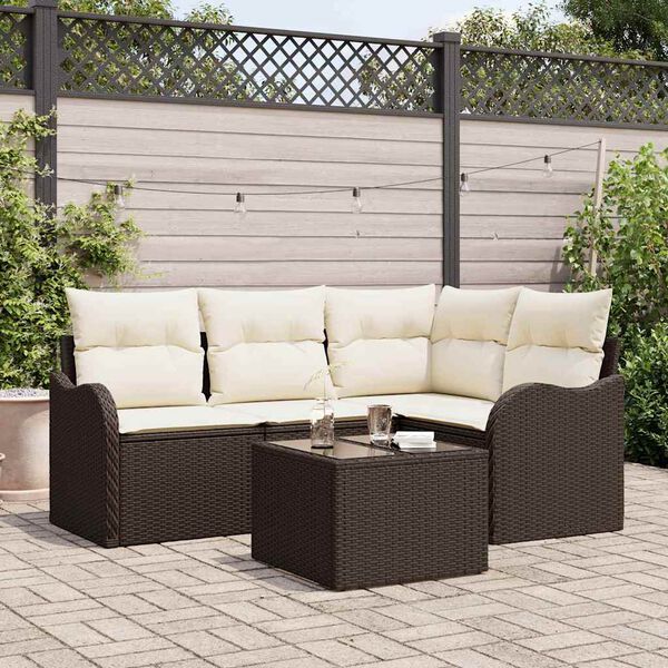 vidaXL Gartensofa-set Braun Poly-Rattan