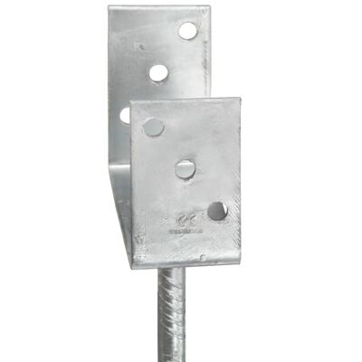 vidaXL Pfostenträger 6 Stk. Silbern 12×6×30 cm Verzinkter Stahl
