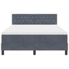 vidaXL Boxspringbett mit Kopfteil Dunkelgrau 140 x 190 cm Samt