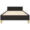 vidaXL Bettgestell mit Kopfteil ohne Matratze Schwarz 90x190 cm Stoff