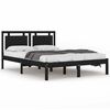vidaXL Massivholzbett Schwarz 135x190 cm
