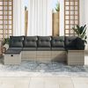 vidaXL Gartensofa-set mit Kissen 7 pcs Hellgrau Poly-Rattan