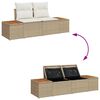 vidaXL Garten-Sofa-Set mit Kissen mit Speicher 5 pcs Beige Poly Rattan