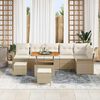 vidaXL Garten-Sofa-Set mit Kissen mit Speicher 9 pcs Beige und Creme