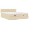 vidaXL Ottoman-Bett mit Matratzen & LEDs Creme 180x200 cm Stoff