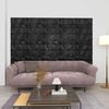 vidaXL Wandpaneele 24 pcs Diamant Schwarz 50 x 50 cm XPS Schaum