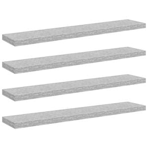 vidaXL Schweberegale 4 Stk. Betongrau 120x23,5x3,8 cm MDF