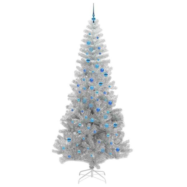 vidaXL Weihnachtsbaum mit 300 LEDs mit St&auml;nder Silber 240 cm PET