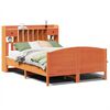 vidaXL Massivholzbett mit Regal ohne Matratze Wachsbraun 150x200 cm