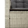 vidaXL Gartensofa in L-Form mit Tisch und Kissen Hellgrau Poly Rattan