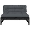 vidaXL Mittelsofa Schwarz 120x80 cm Massivholz Kiefer