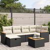 vidaXL 6-tlg. Garten-Sofagarnitur mit Kissen Schwarz Poly Rattan